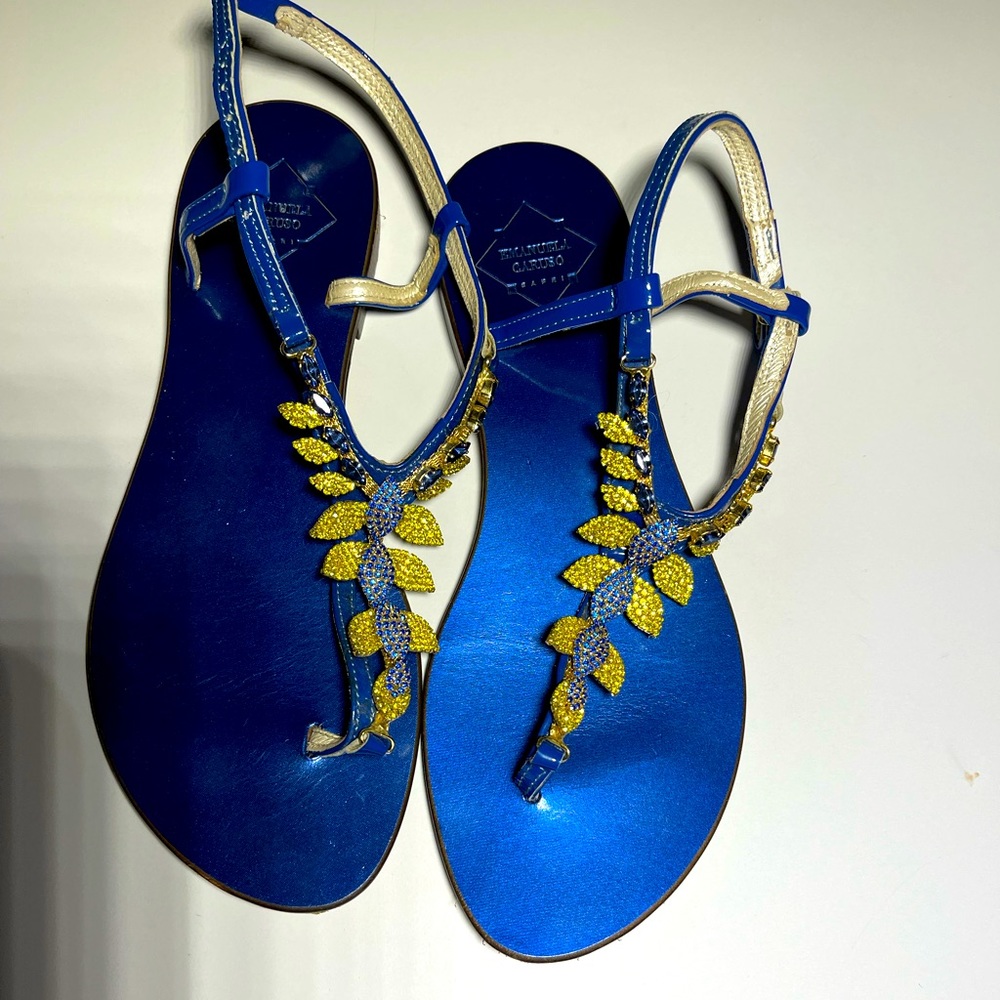Emanuela Caruso Capri  Rhinestone Sandles.
